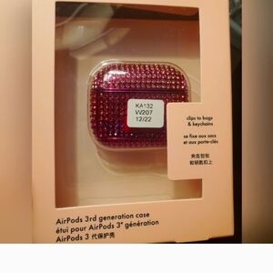 kate spade Sparkling Rhinestone Pink AirPods 3 Case NIB NEW IN BOX
